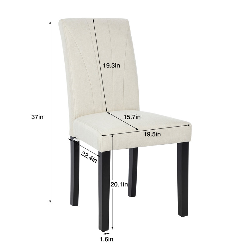 Trischa Upholstered Dining Chairs Set of 6, Parsons Chairs with Solid Wood Legs, Kitchen Accent Side Chairs with High Back and Padded Seat for Kitchen/Living Room/Restaurant