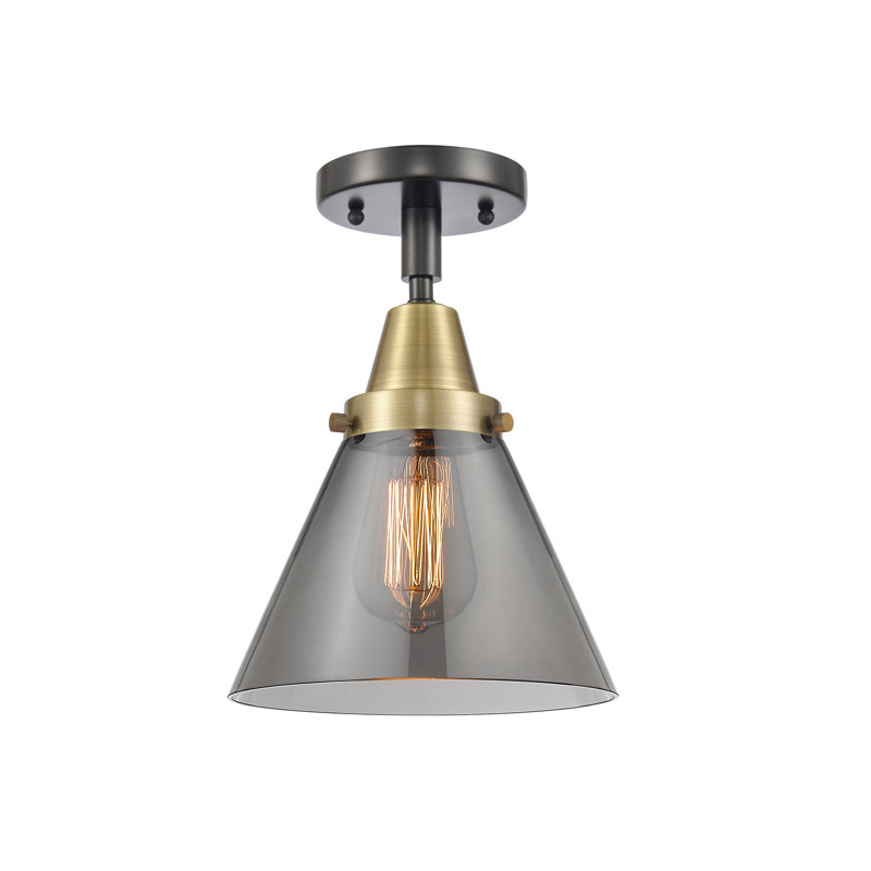 Plafonnier en verre, Ampoule non incluse, Oui, Laiton antique noir