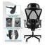 Ergonomic Mesh Office Chair with Adjustable Lumbar Support, Headrest & Armrest - High Back Executive Desk Chair with Mute Wheels for Home Office, 280lbs Capacity