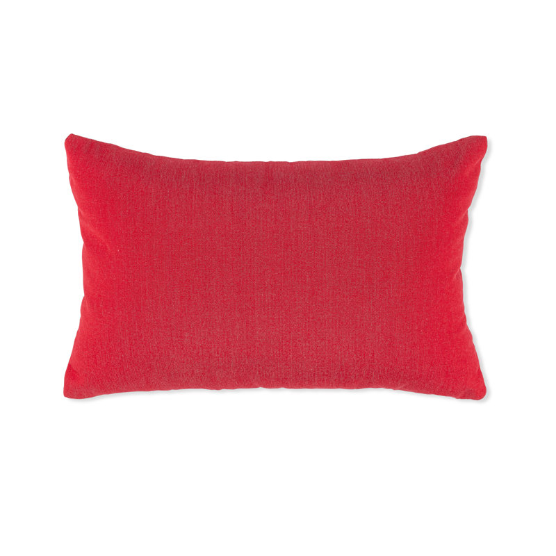 Outdoor Reversible Throw Pillow, 13" x 18", Red