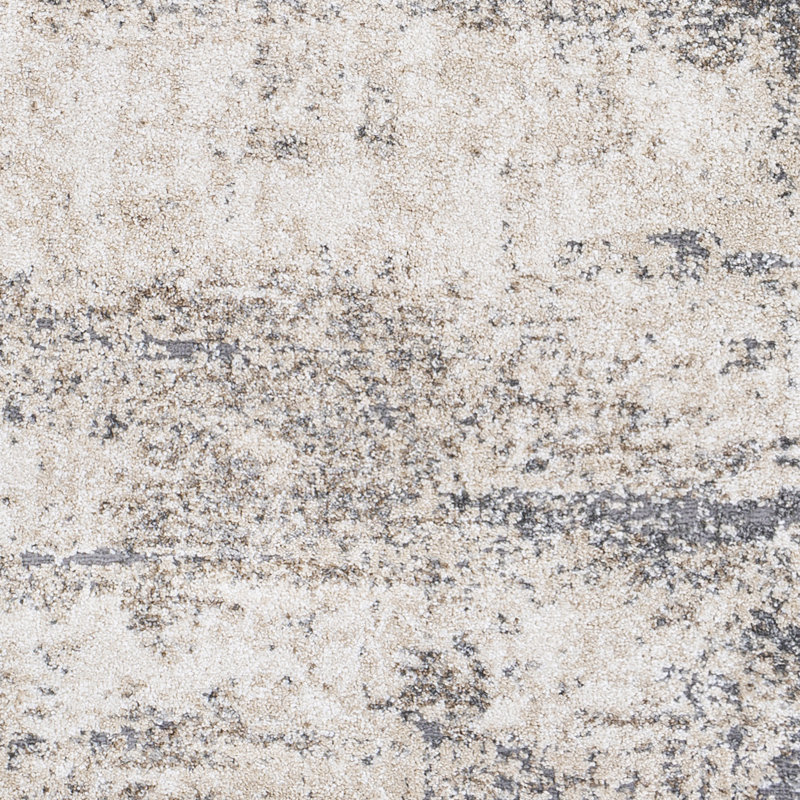 Tapis gris/zone kaki abstract Aderyn, Rectangle 5 pi 3 po x 7 pi 3 po