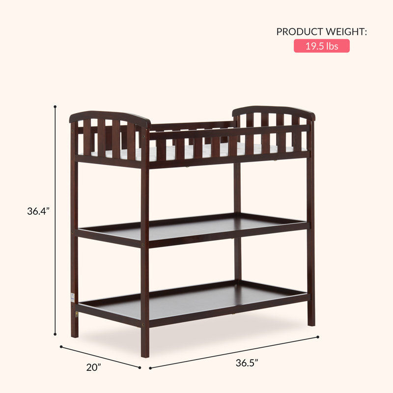Emily Changing Table with Pad, Espresso
