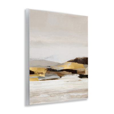 Paysage mural en sourdine avec décoration murale jaune, conception par Amber Sterling