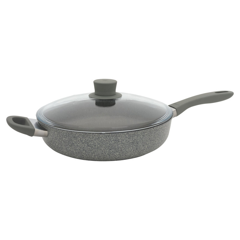 Gray 3.9-qt Aluminum Nonstick Sauté Pan with Glass Lid