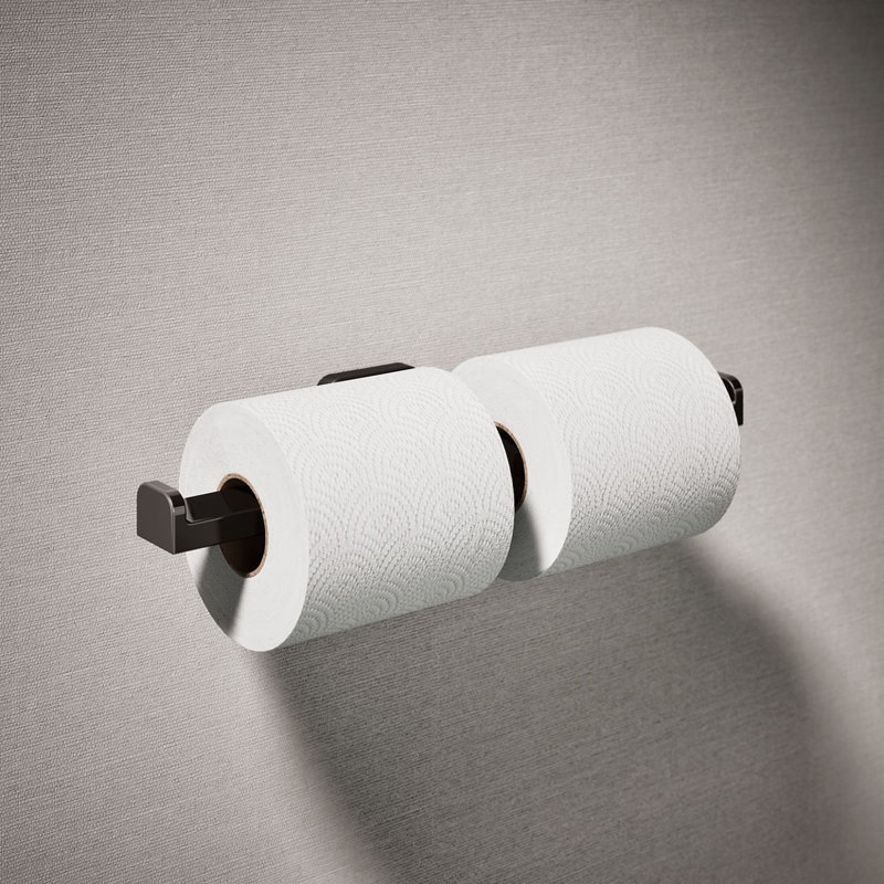 Parallel Double Toilet Paper Holder, Gray