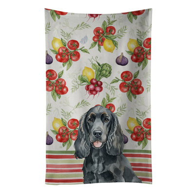 Black Cocker Spaniel Vegetables Kitchen Towel