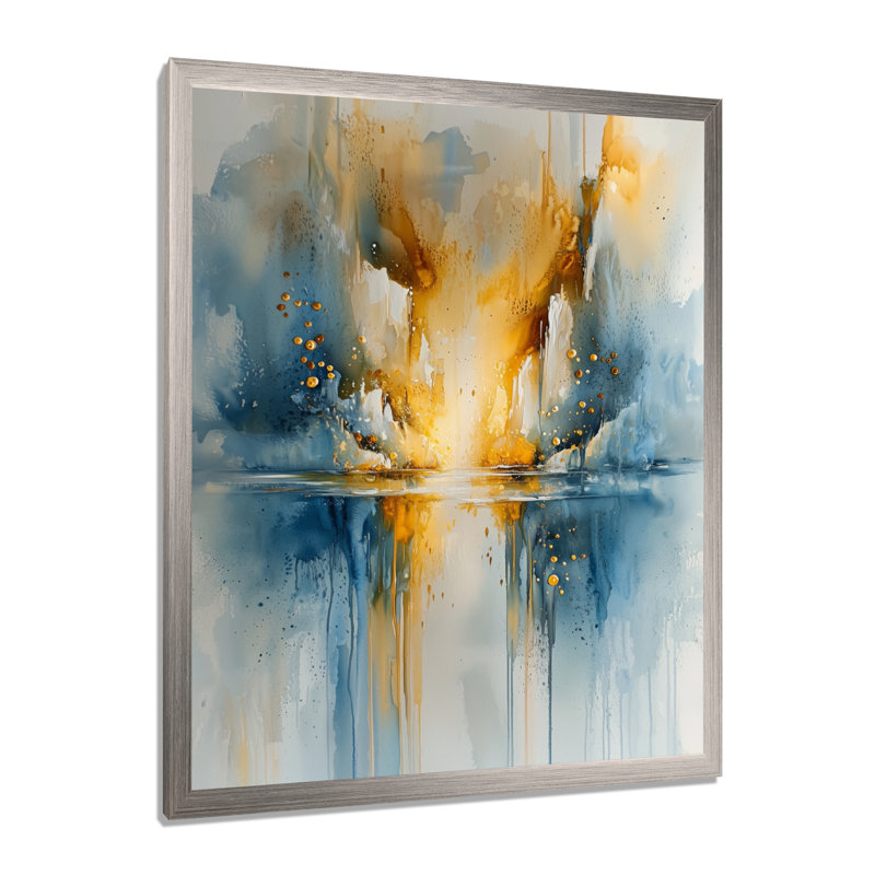 Southard - Toile abstraite, art mural, H 40 po x l 30 po, Picture Framed, Argent argent