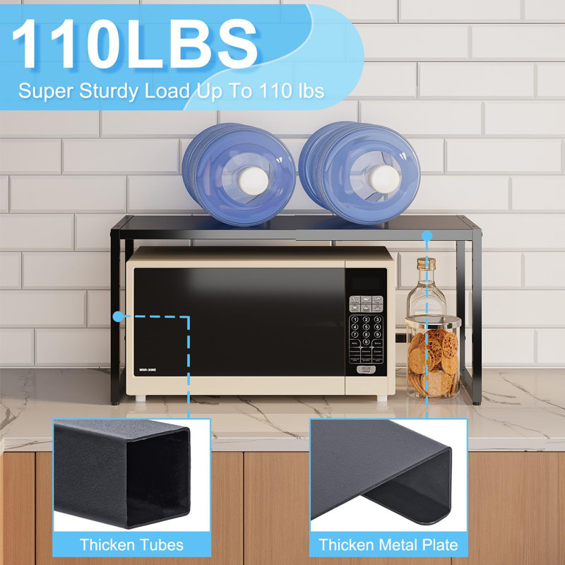 Tablettes de rangement extensibles en métal, étagères robustes 110LBS et petits appareils de rangement pour casseroles