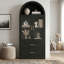 Armoire de cuisine de style champêtre, de 181 cm de hauteur, avec portes vitrées et tiroir.-2091715094