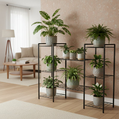3 Tiers Metal Frame Decorative Jardiniere Plant Stand