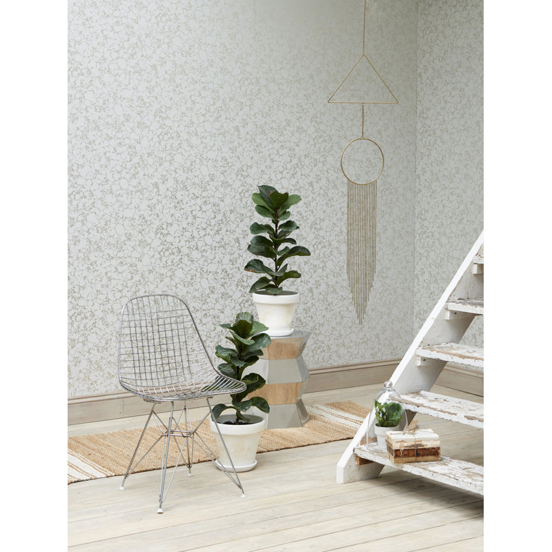 Botanica 10.05m x 52cm Metallic Wallpaper Roll, Ivory/Gold