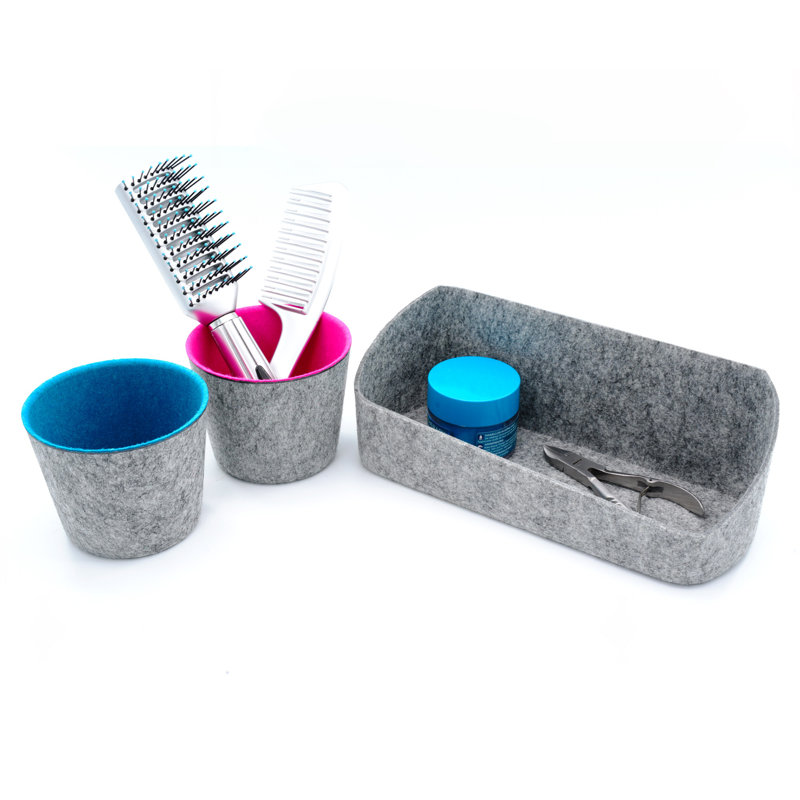Ensemble de rangement pour bureau, Turquoise / rose vif