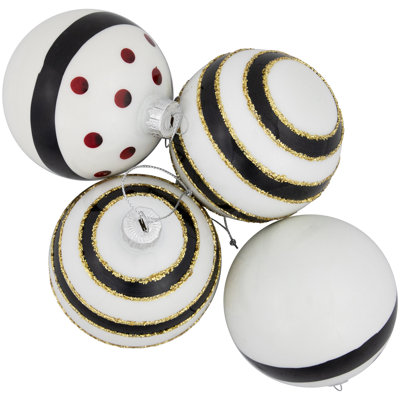 3'' Striped Glass Ball Ornament