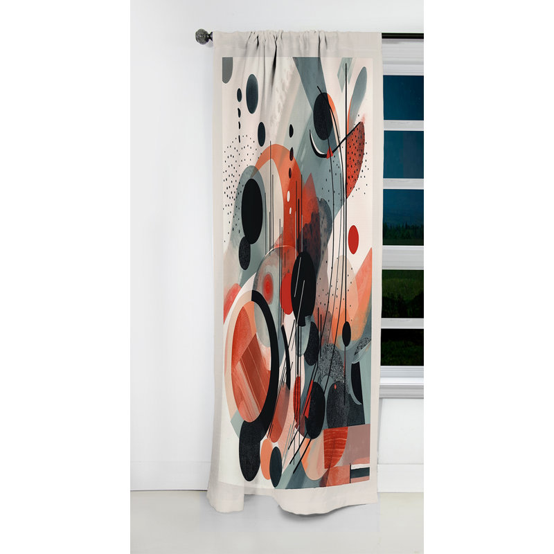 Wiggins - Rideau occultant abstrait minimalisme - 1 panneau, L 52 po x L 90 po