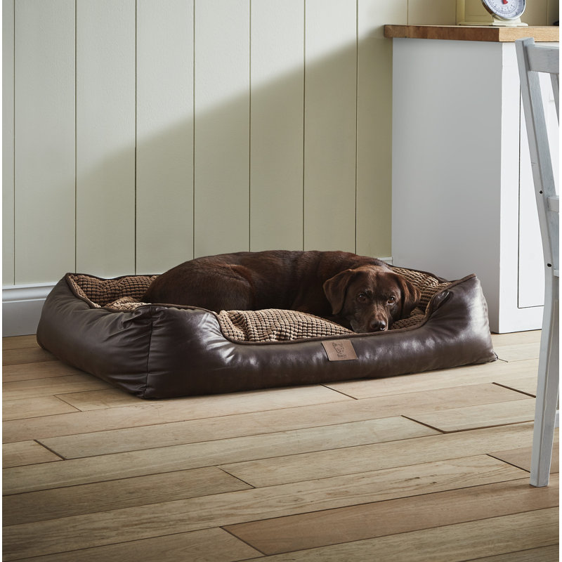 Bessie Faux Leather Pet Bed, Extra Large (110cm W x 80cm D x 20cm H)