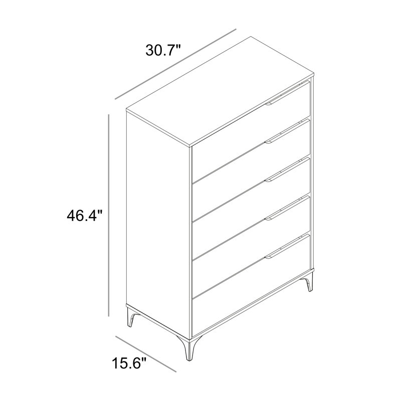 Norcross 5 Drawer 31'' W Dresser, Dusty Gray Oak