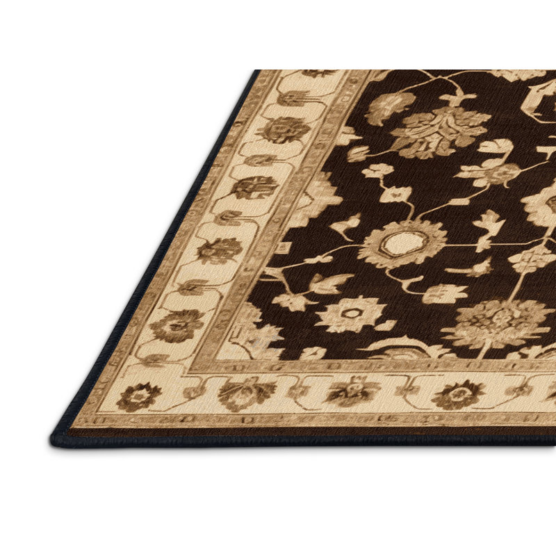 Tapis noir surteint lavable à la machine, Rectangle 5 pi x 8 pi
