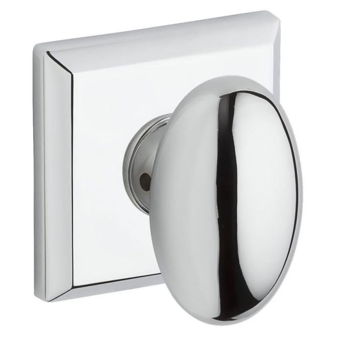 Ellipse Single Dummy Door Knob with Traditional Square Rose Baldwin 