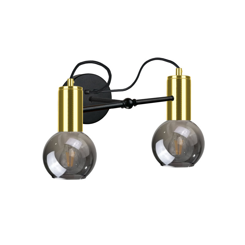 Baumgardner Steel Armed Sconce, Black/Gold