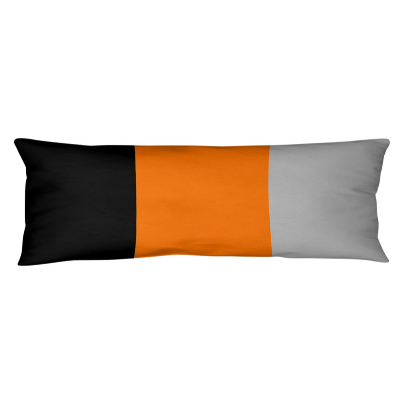 Stripes Medium Polyester/Polyfill Body Pillow, Orange Middle/Silver, Oklahoma Pistol