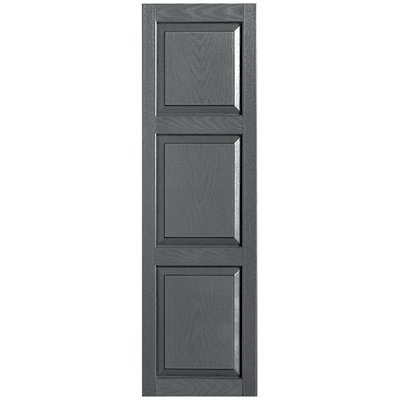 Custom Three Panel Cottage-Style Raised Panel Vinyl Shutters Pair