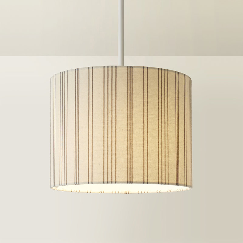 Drum Cotton Blend Pendant Shade ( Slip-On ) in Beige, 20cm H x 26cm W x 26cm D