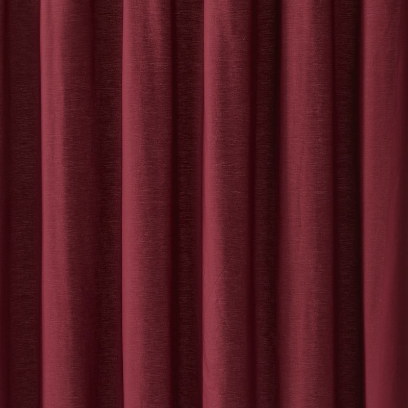 Ebern Designs Solid Cotton Percale Window Curtain Pair, 50" W x 84" L, Burgundy