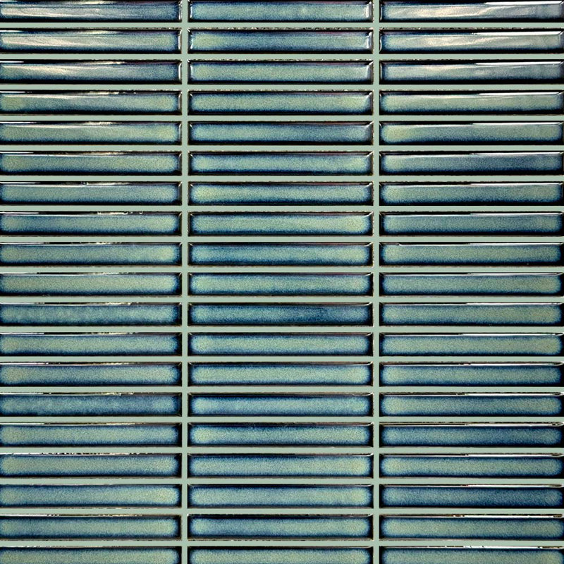 Sticks Porcelain 0.5x4 Mosaic, Dark Green