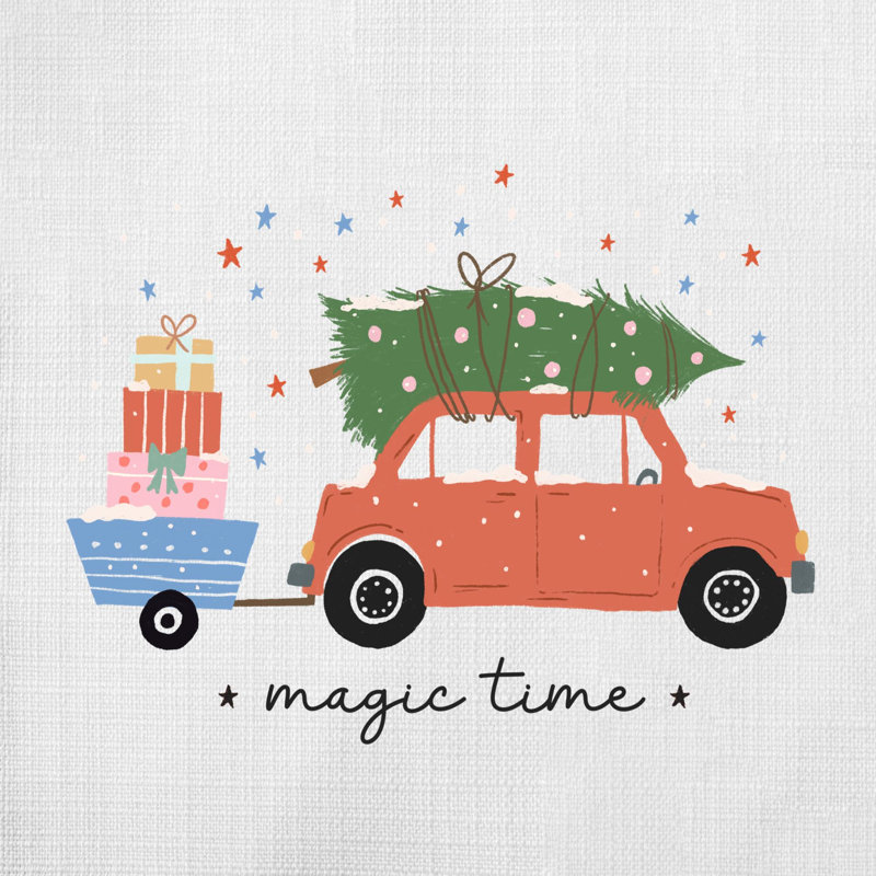Coussin en polyester Christmas illustration_4, 20 po x 20 po