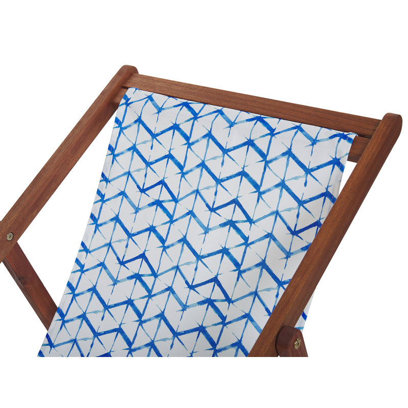 Dalmazio Folding Deck Chair, Brown, Geometric 3