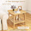 Table d'appoint 1 pièce en bambou avec tablette de rangement en faux rotin et table de bout Boho