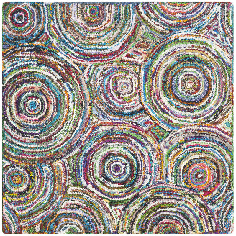 Tapis en coton touffeté à la main Anaheim, Carré 4 pi
