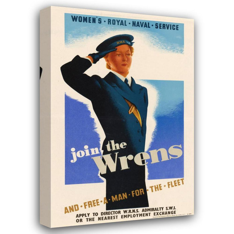 "Service naval royal féminin - Joignez-vous aux Wrens" par MuseumPrints - Art mural sur toile tendue avec châssis