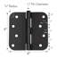 Charnière de porte - 4 po, rayon 5/8 po, paquet de 9-98450073