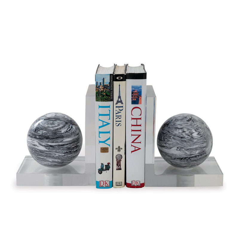 Serre-livres Prescott, Noir / blanc / transparent