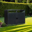 Remise en métal pour poubelle extérieure avec portes verrouillables et couvercles relevables, rangement en acier galvanisé pour le jardin ou la cour-113586098