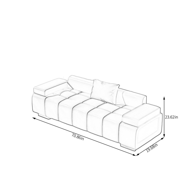 Leather Match Upholstered Bench, 23.62” H x 70.86” W x 19.68” D, Orange