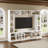 TV Stand with Bookshelves and 4 Glass Doors-159981759