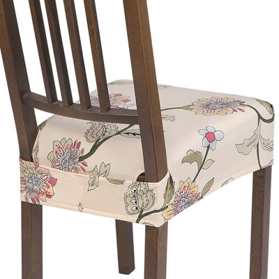 Ensemble de 6 housses de chaises de salle à manger extensibles, housses de siège lavables douces et amovibles pour chaises de salle à manger, housse de protection de siège de salle à manger (recouvertes de fleurs brunes)