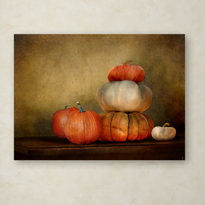 «Pumpkins Still Life», reproduction d'impression sur toile tendue Vidur, H 35 po x l 47 po
