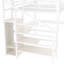 Lit mezzanine à grain de bois blanc avec grand lit, escalier, charge, luminaire à DEL et garde-robe pour la chambre des adolescents, rangement