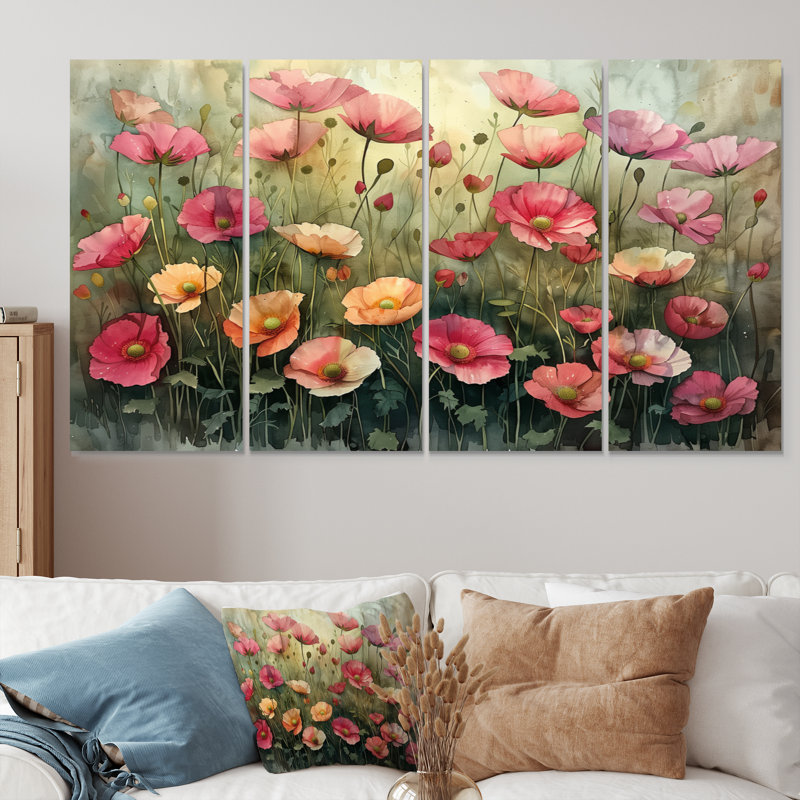 Vianney - Buttercups Canvas Wall Art Set, 32" H x 64" W