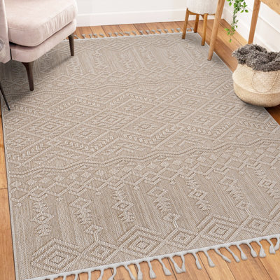 Loom & 5X7 Area Rug, Natural/Traditional Design For Living Spaces, Stain , Non-Shedding, Safe And Pets, Various Color Alternatives, Easy Maintenance, Medium 0.29-Inch Pile, Cotton Backing,