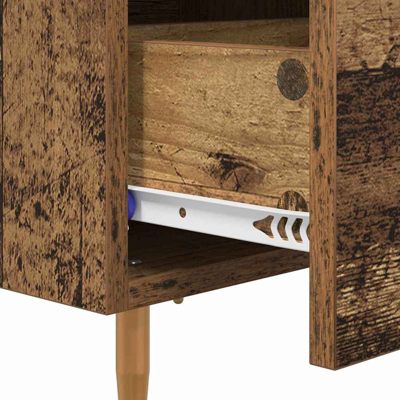 40cm W Manufactured Wood Bedside Table, Old Wood