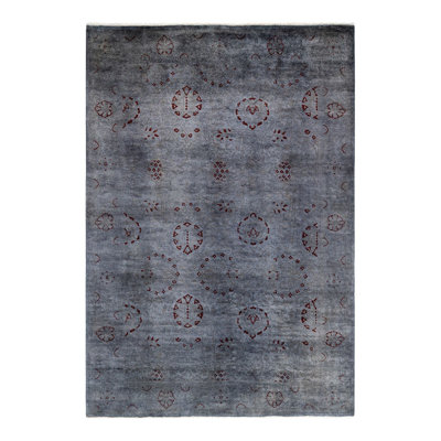 Tapis noué à la main Mazarine, unique en son genre - gris
