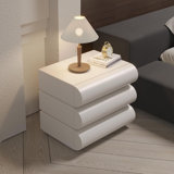 Briena Elegant Modern White Nightstand, Modern Three-Drawer Bedside Table