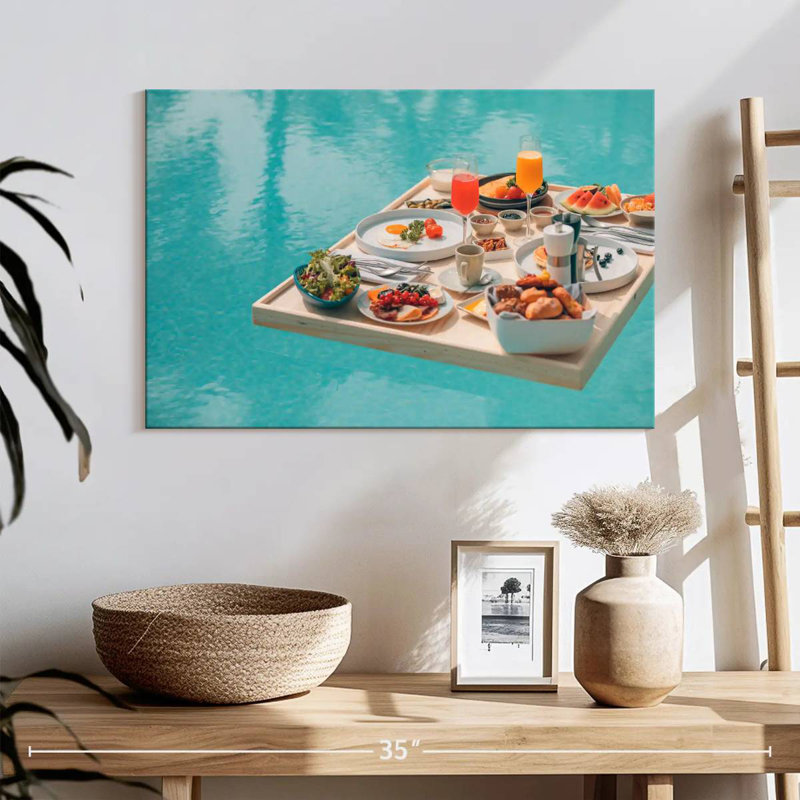 Petit déjeuner à la piscine flottante Yarlin, H 16 po x l 24 po