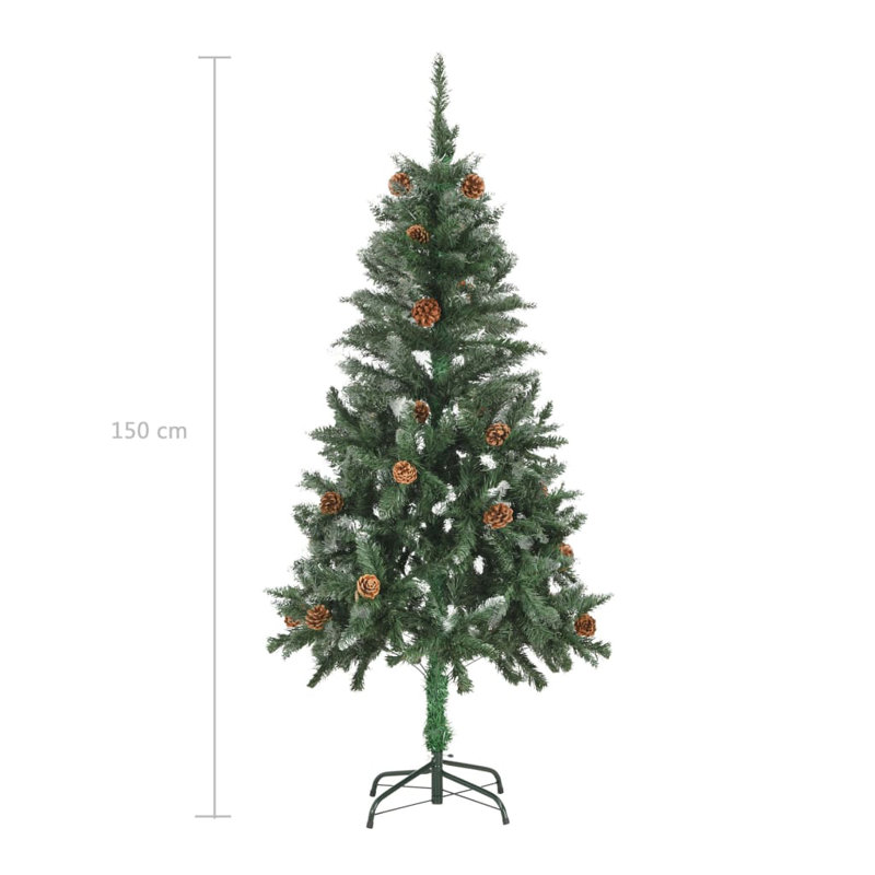 Artificial Christmas Tree with LEDs&Ball Set, 4.92ft H x 2.92ft W x 2.92ft D
