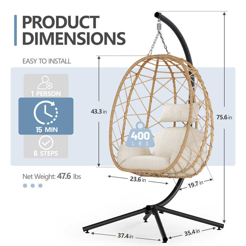 Bottorff Swing Chair with Stand, Beige