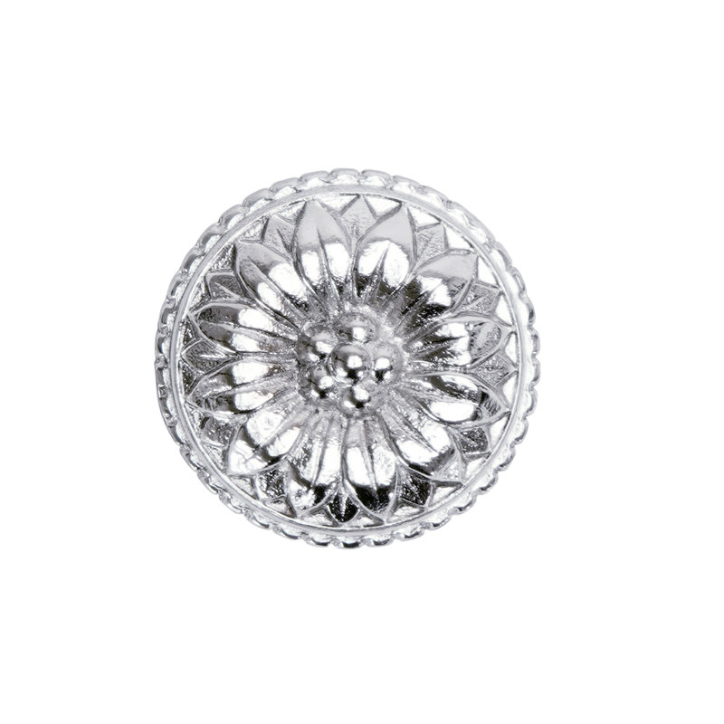 Acanthus large knob Rosette style with column base in Chalice finish, Polished Chrome